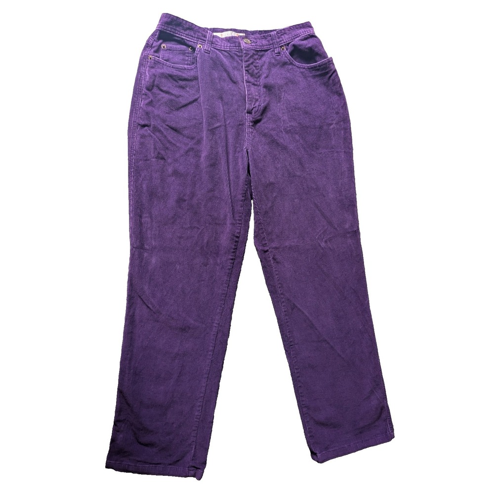 Bill Blass Jeans  Corduroy Purple High-Rise Straight Leg Pants Size 8 Petite EUC